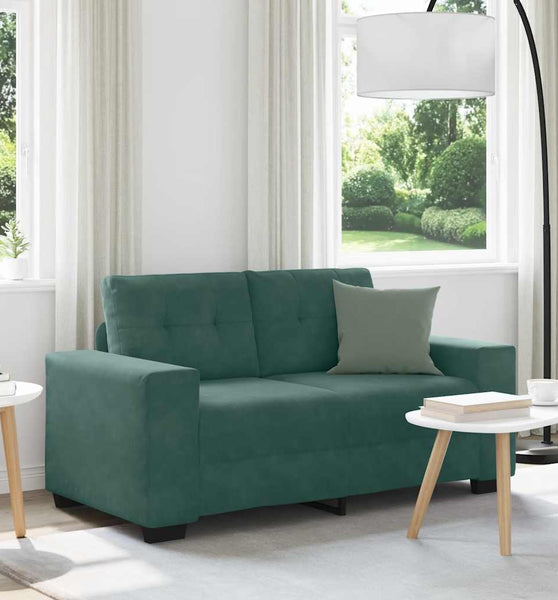 Zweisitzer-Sofa Dunkelgrün 120 cm Samt