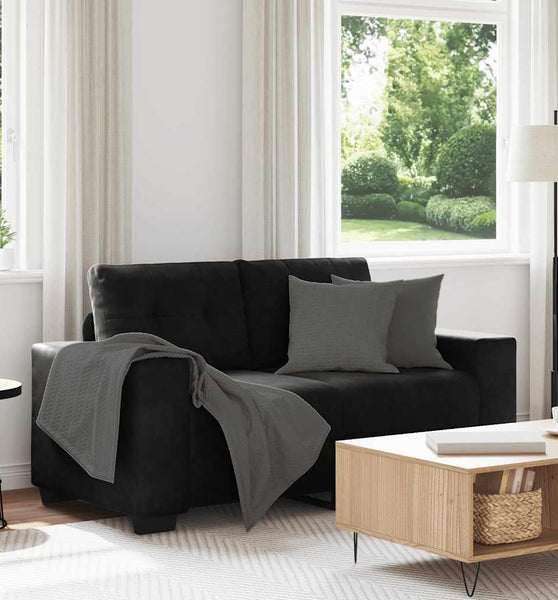 Zweisitzer-Sofa Schwarz 120 cm Samt