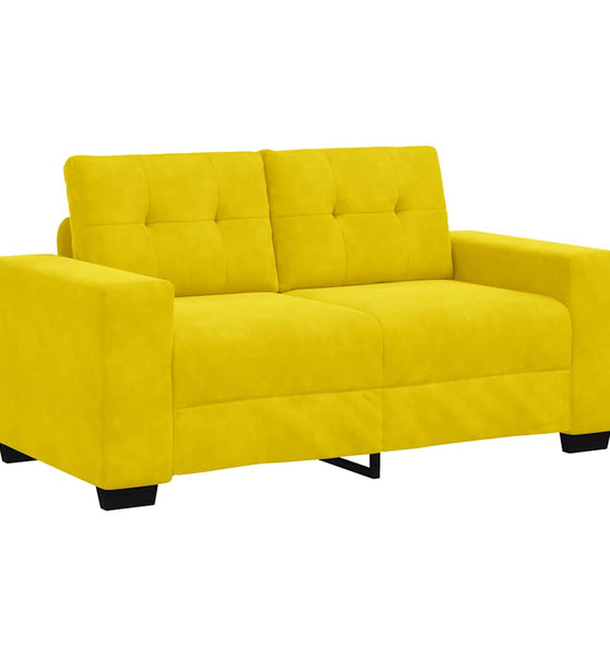 Zweisitzer-Sofa Gelb 120 cm Samt