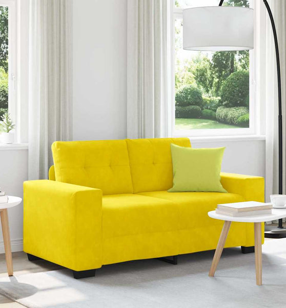 Zweisitzer-Sofa Gelb 120 cm Samt