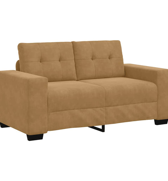 Zweisitzer-Sofa Braun 120 cm Samt