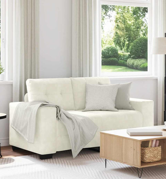 Zweisitzer-Sofa Creme 120 cm Samt