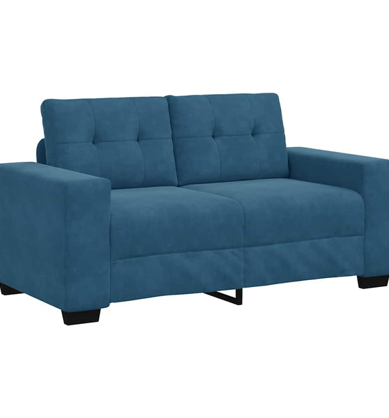 Zweisitzer-Sofa Blau 120 cm Samt