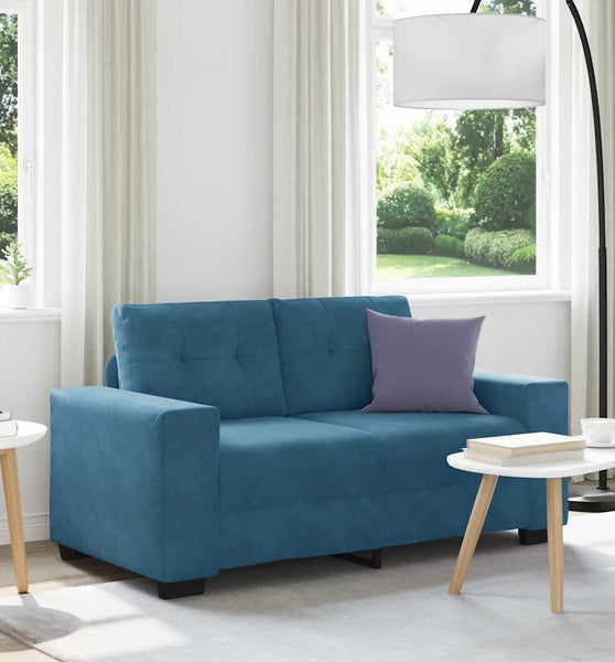 Zweisitzer-Sofa Blau 120 cm Samt