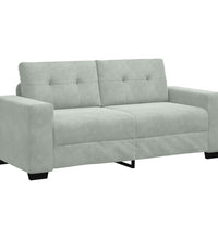 Zweisitzer-Sofa Hellgrau 140 cm Samt