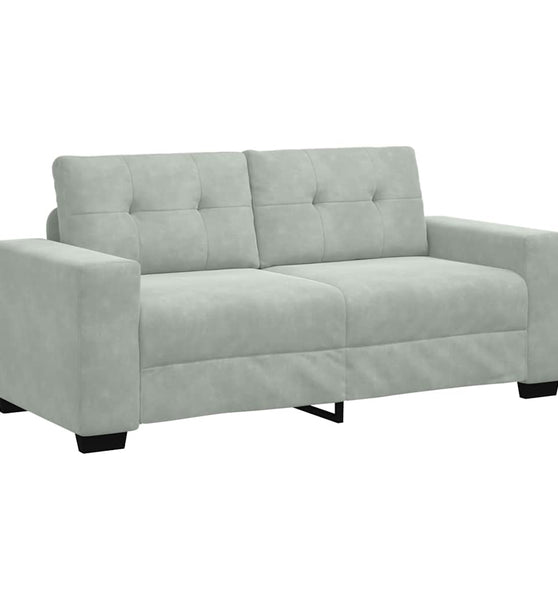 Zweisitzer-Sofa Hellgrau 140 cm Samt