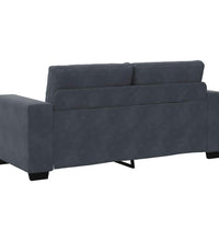 Zweisitzer-Sofa Dunkelgrau 140 cm Samt