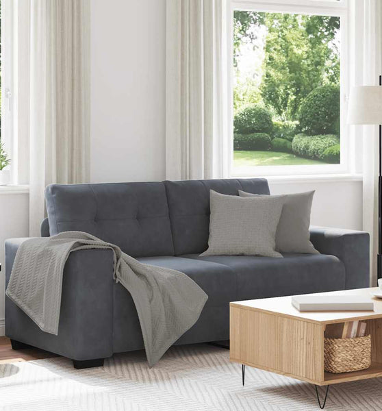 Zweisitzer-Sofa Dunkelgrau 140 cm Samt