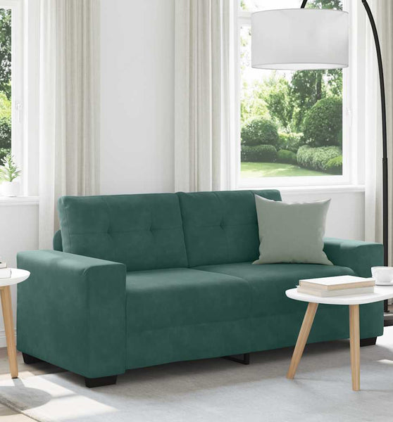 Zweisitzer-Sofa Dunkelgrün 140 cm Samt