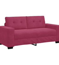 Zweisitzer-Sofa Weinrot 140 cm Samt