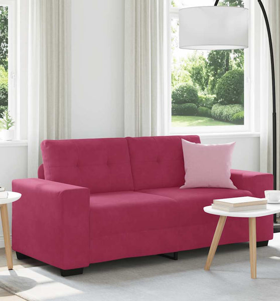 Zweisitzer-Sofa Weinrot 140 cm Samt