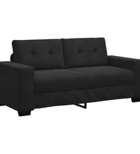 Zweisitzer-Sofa Schwarz 140 cm Samt