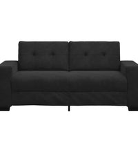 Zweisitzer-Sofa Schwarz 140 cm Samt