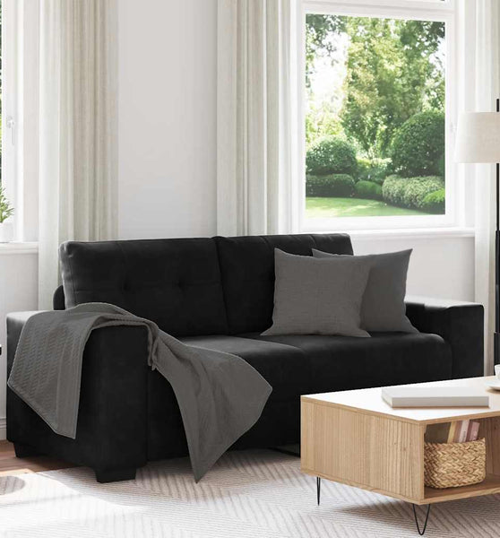 Zweisitzer-Sofa Schwarz 140 cm Samt