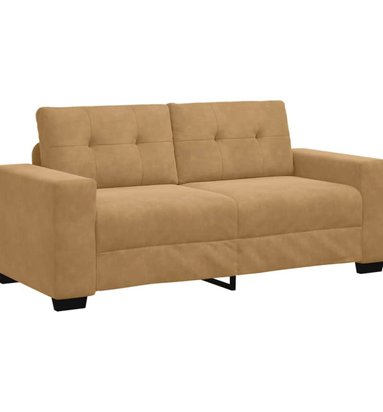 Zweisitzer-Sofa Braun 140 cm Samt