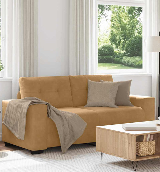 Zweisitzer-Sofa Braun 140 cm Samt