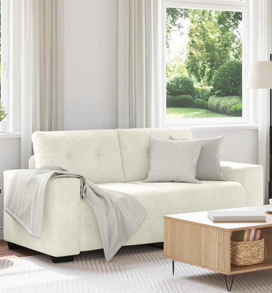 Zweisitzer-Sofa Creme 140 cm Samt