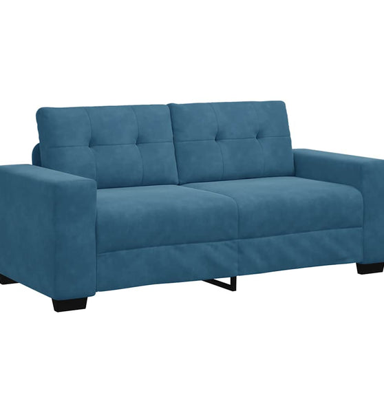 Zweisitzer-Sofa Blau 140 cm Samt