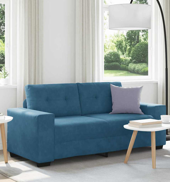 Zweisitzer-Sofa Blau 140 cm Samt