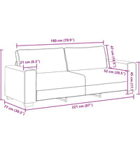 3-Sitzer-Sofa Dunkelgrau 180 cm Stoff