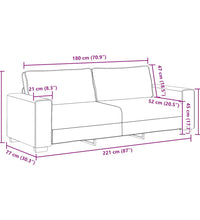 3-Sitzer-Sofa Braun 180 cm Stoff