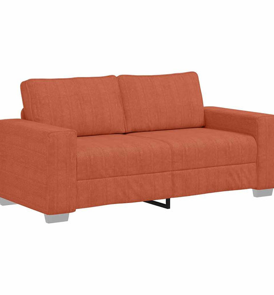 Zweisitzer-Sofa Rot Orange 140 cm Cordstoff