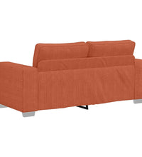 Zweisitzer-Sofa Rot Orange 140 cm Cordstoff