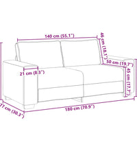 Zweisitzer-Sofa Rot Orange 140 cm Cordstoff