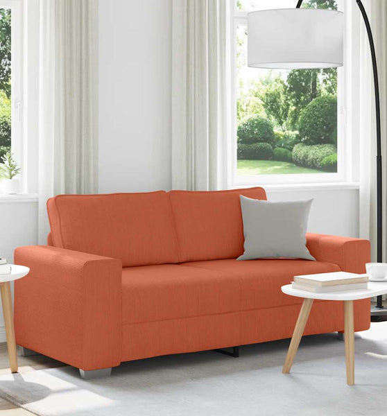 Zweisitzer-Sofa Rot Orange 140 cm Cordstoff