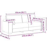 3-Sitzer-Sofa Rosa 178 cm Samt