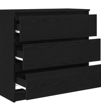 Sideboard Schwarz Eichen-Optik 80x35x76 cm Holzwerkstoff