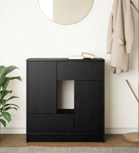 Sideboard mit Schubladen und Türen Schwarz Eichen-Optik