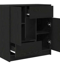 Sideboard mit Schubladen und Türen Schwarz Eichen-Optik