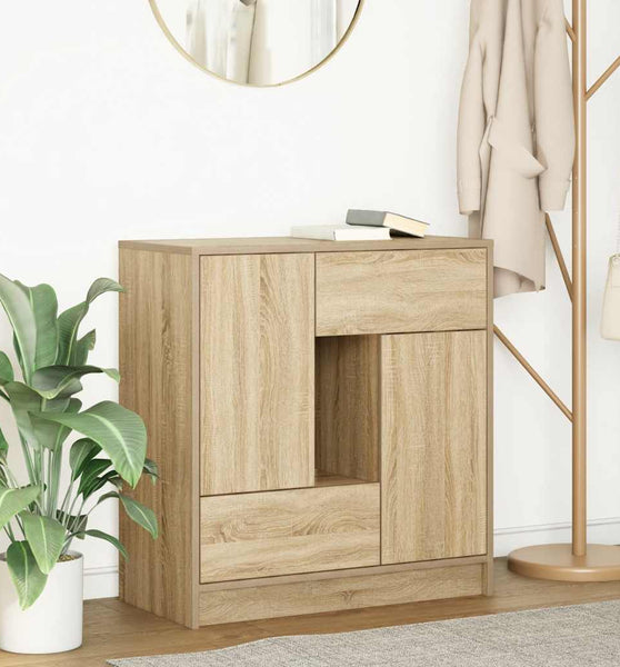 Sideboard mit Schubladen und Türen Sonoma-Eiche 70,5x34x74,5 cm