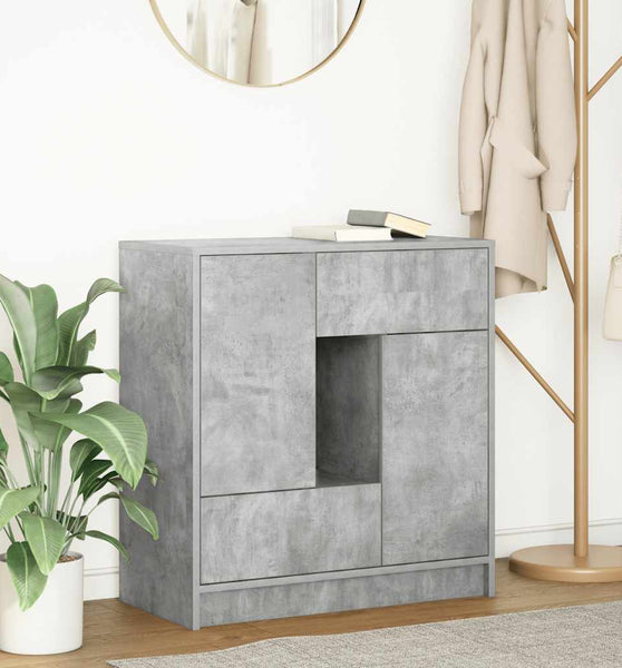 Sideboard mit Schubladen und Türen Betongrau 70,5x34x74,5 cm