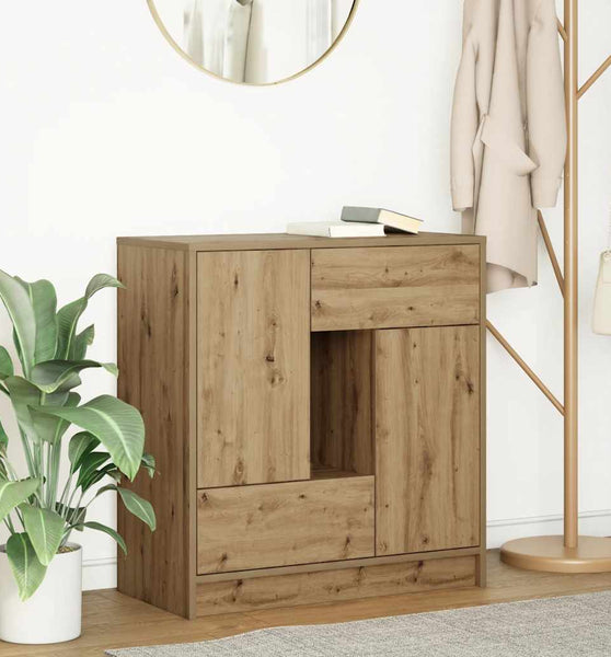 Sideboard mit Schubladen und Türen Artisan-Eiche 70,5x34x74,5cm