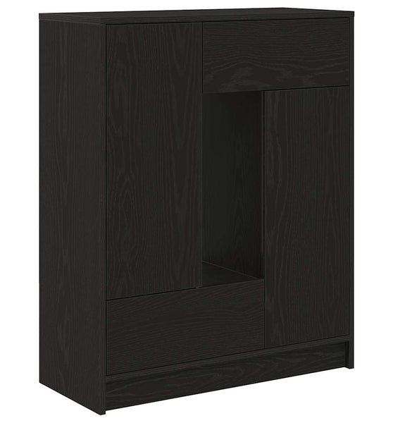 Sideboard mit Schubladen Türen Schwarz Eichen-Optik 73x31x90 cm
