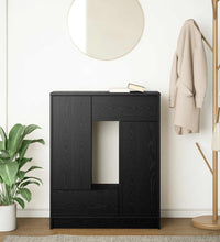 Sideboard mit Schubladen Türen Schwarz Eichen-Optik 73x31x90 cm