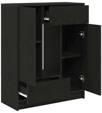 Sideboard mit Schubladen Türen Schwarz Eichen-Optik 73x31x90 cm