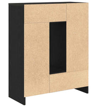 Sideboard mit Schubladen Türen Schwarz Eichen-Optik 73x31x90 cm