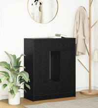 Sideboard mit Schubladen Türen Schwarz Eichen-Optik 73x31x90 cm