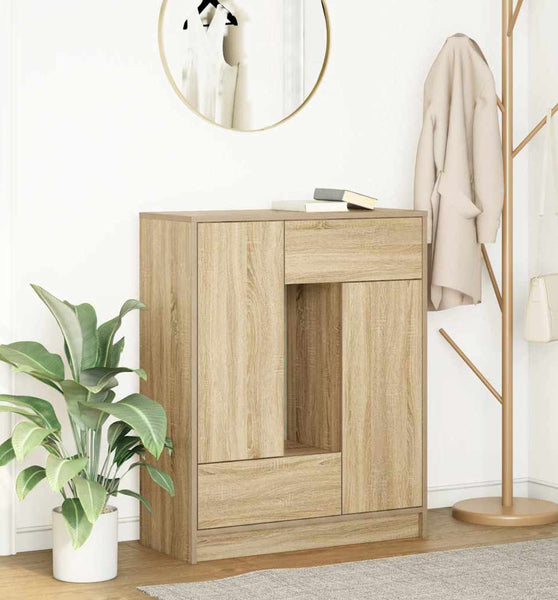 Sideboard mit Schubladen und Türen Sonoma-Eiche 73x31x90 cm