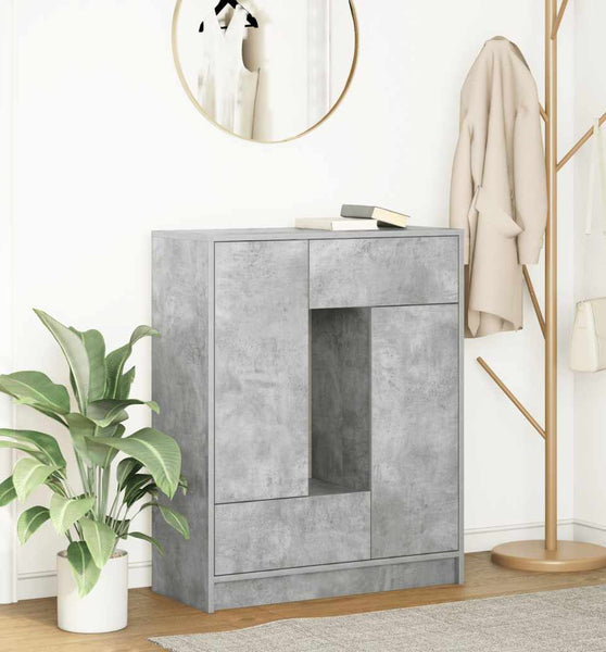 Sideboard mit Schubladen und Türen Betongrau 73x31x90 cm