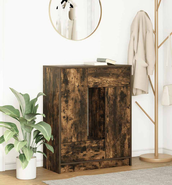 Sideboard mit Schubladen und Türen Räuchereiche 73x31x90 cm