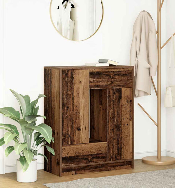 Sideboard mit Schubladen und Türen Altholz-Optik 73x31x90 cm