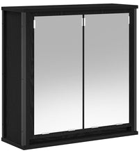 Bad-Wandschrank mit Spiegel Schwarz Eichen-Optik 60x21x60 cm