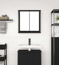 Bad-Wandschrank mit Spiegel Schwarz Eichen-Optik 60x21x60 cm