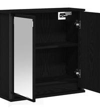 Bad-Wandschrank mit Spiegel Schwarz Eichen-Optik 60x21x60 cm