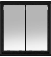 Bad-Wandschrank mit Spiegel Schwarz Eichen-Optik 60x21x60 cm