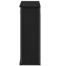 Bad-Wandschrank mit Spiegel Schwarz Eichen-Optik 60x21x60 cm